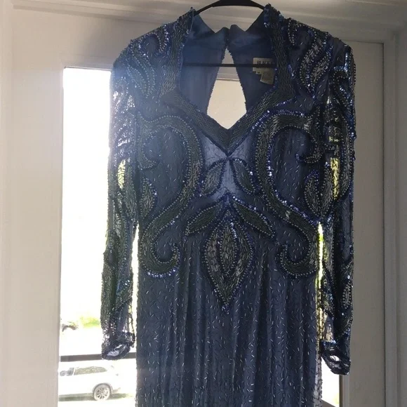 Black Tie Dresses | Vintage Black Tie 100%Silk 100%Rayon Party Dress | Color: Blue | Size: 8 | Dakeen's Closet Black Tie Dresses | Vintage Black Tie 100%Silk 100%Rayon Party Dress | Color: Blue | Size: 8 | Dakeen's Closet